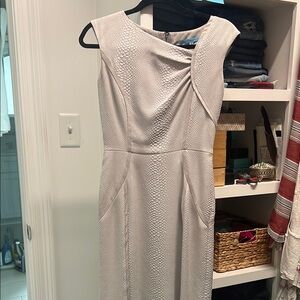 Silver Asymmetrical Ruched Sheath Dress for Cocktail
